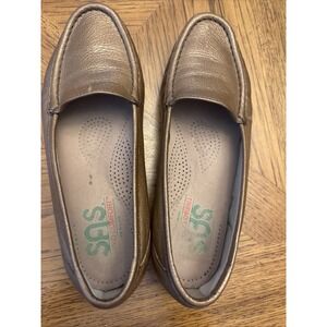 SAS Metro Loafers Women's Shoes Size 6.5 Narrow Metallic Gold Made in USA